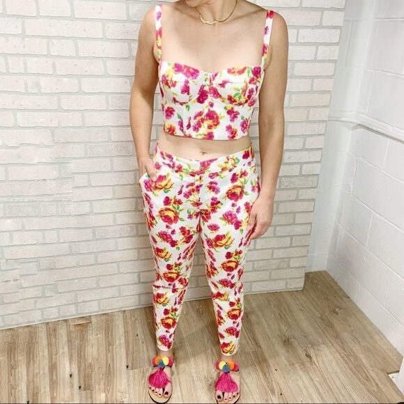 Victoria's Secret Pants - Y2K Victoria's Secret Floral 2 Piece Crop Set M16